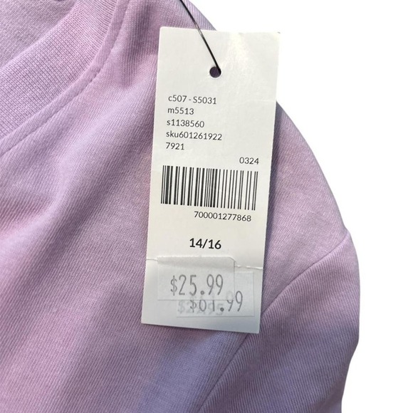 Lane Bryant Shirt Womens Size 14/16 V Neck Short Sleeve Top Light Purple NEW - Picture 4 of 4